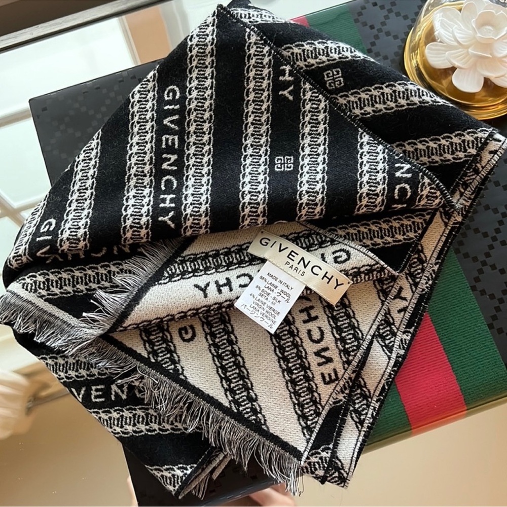Givenchy reversible wool scarf